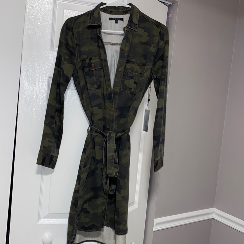 Camouflage button down dress brand new